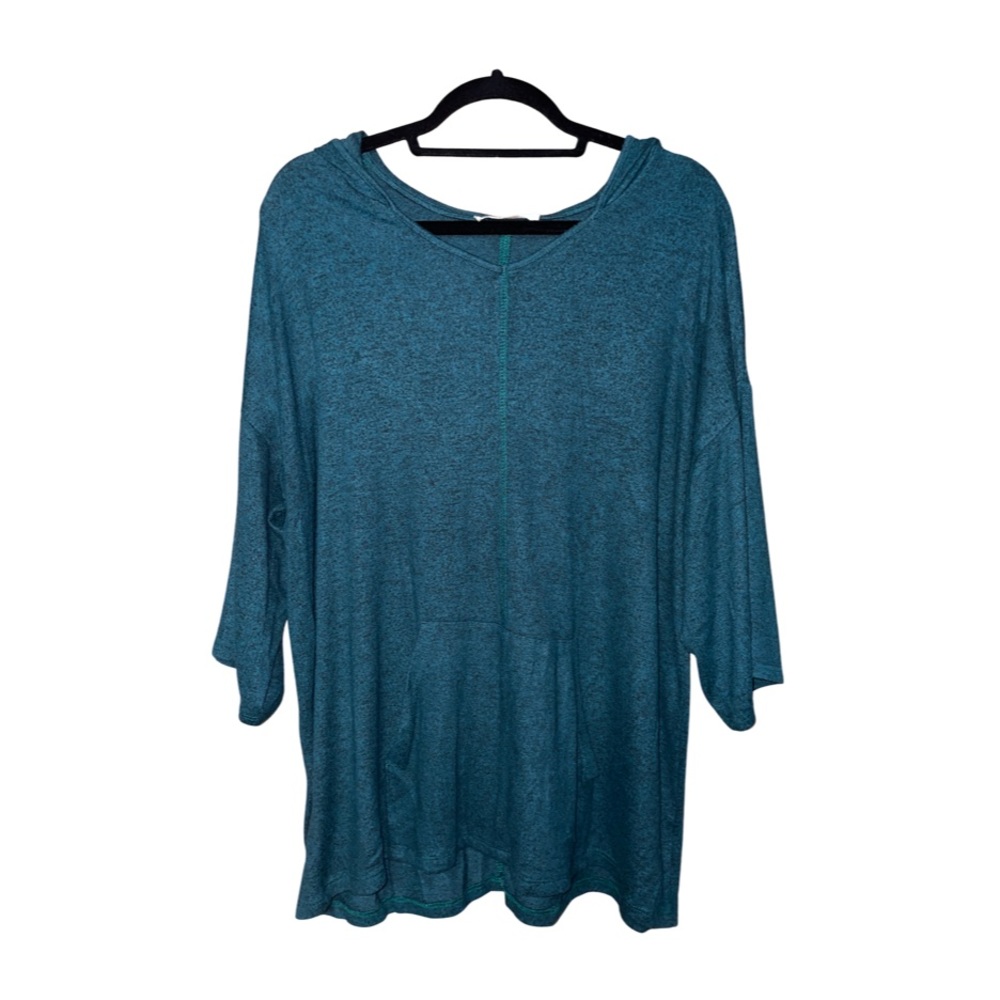 Vince & Love Teal Hooded Sweater Top - Dark Teal - Size 1X